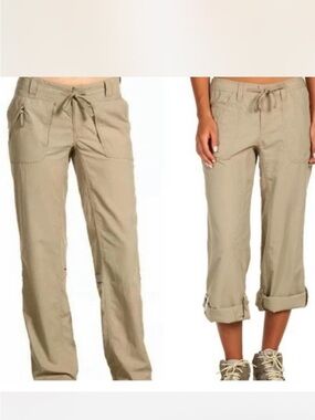 The North Face Horizon Tempest Roll Up Hiking Pants Khaki Cargo Drawstring Waist